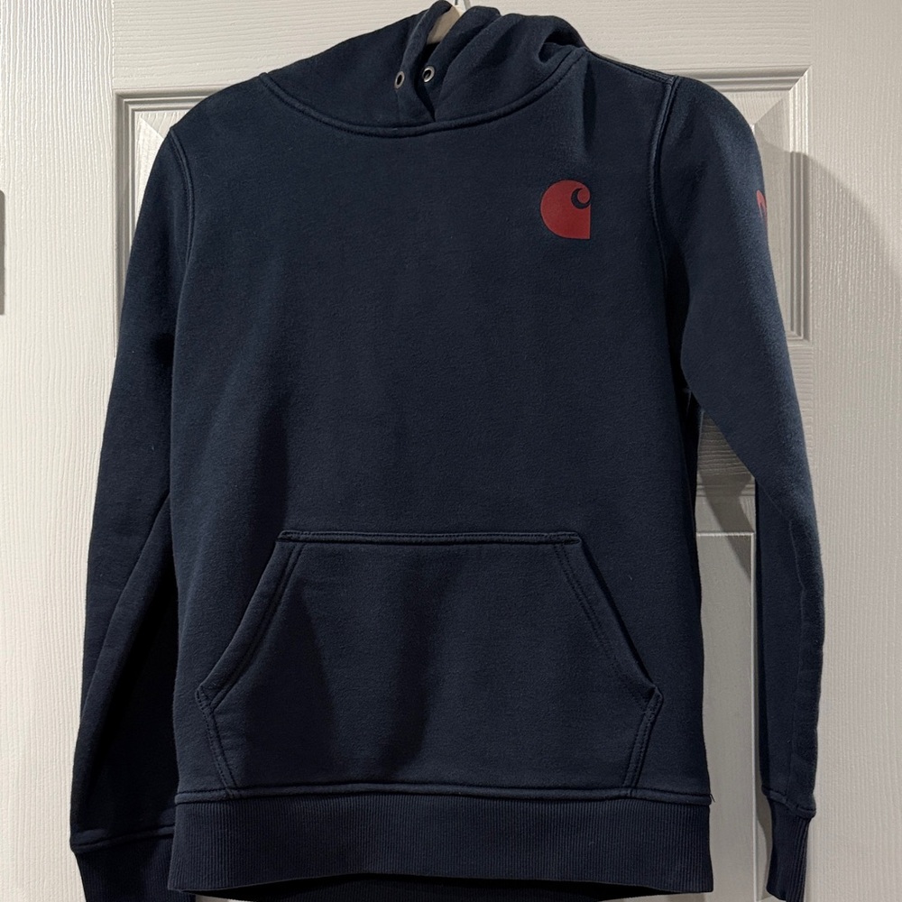 Carhartt Dark Blue Sweatshirt with Red Logo